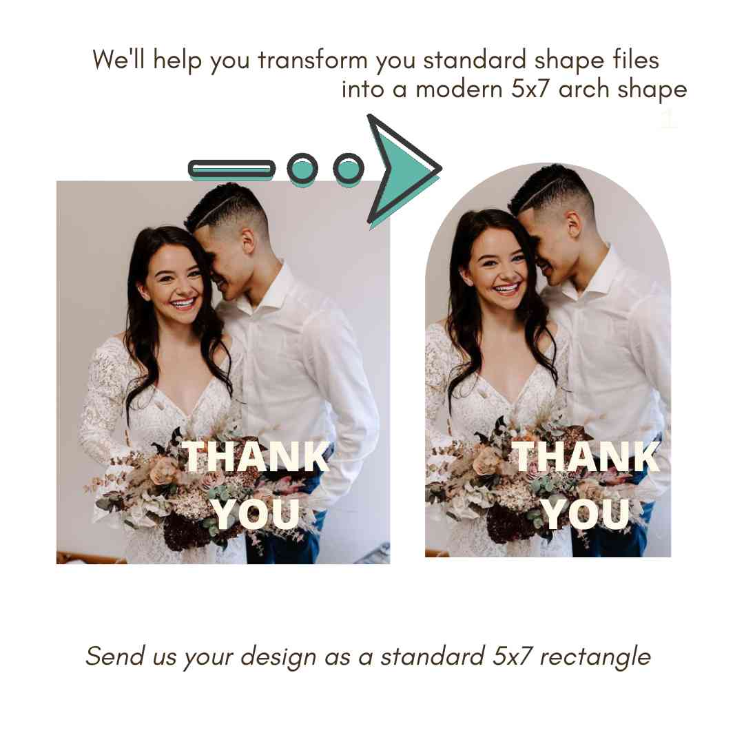 5x7 Arch Cut Invitations, ordered in sets of 25