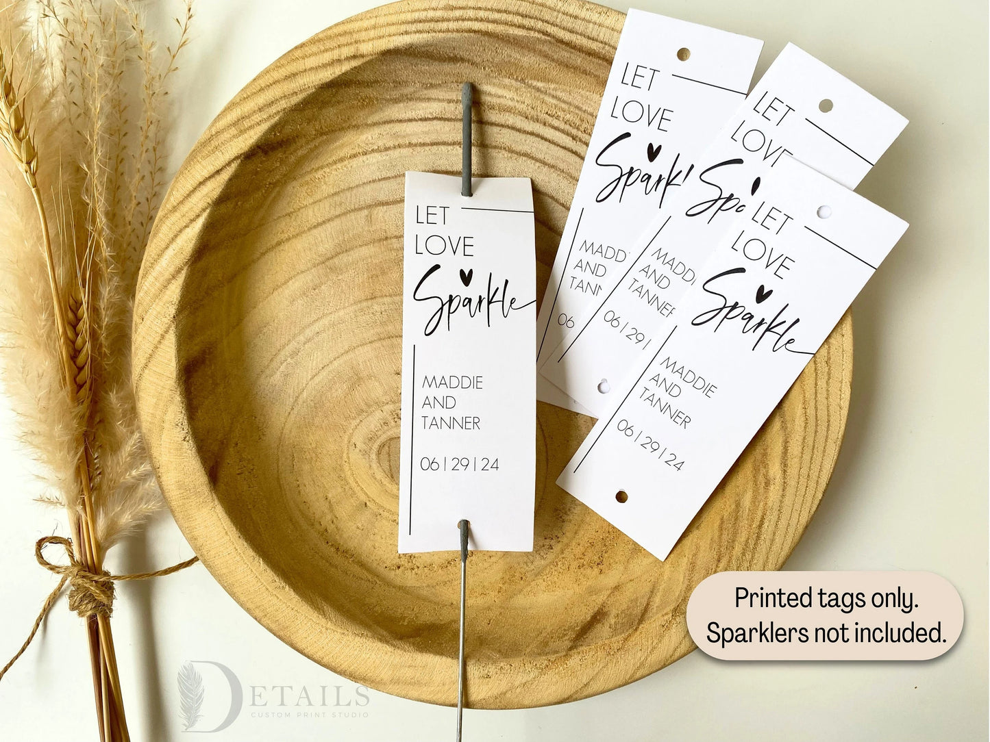 Modern Minimal Sparkler Tags for Wedding Exits & Send-Offs