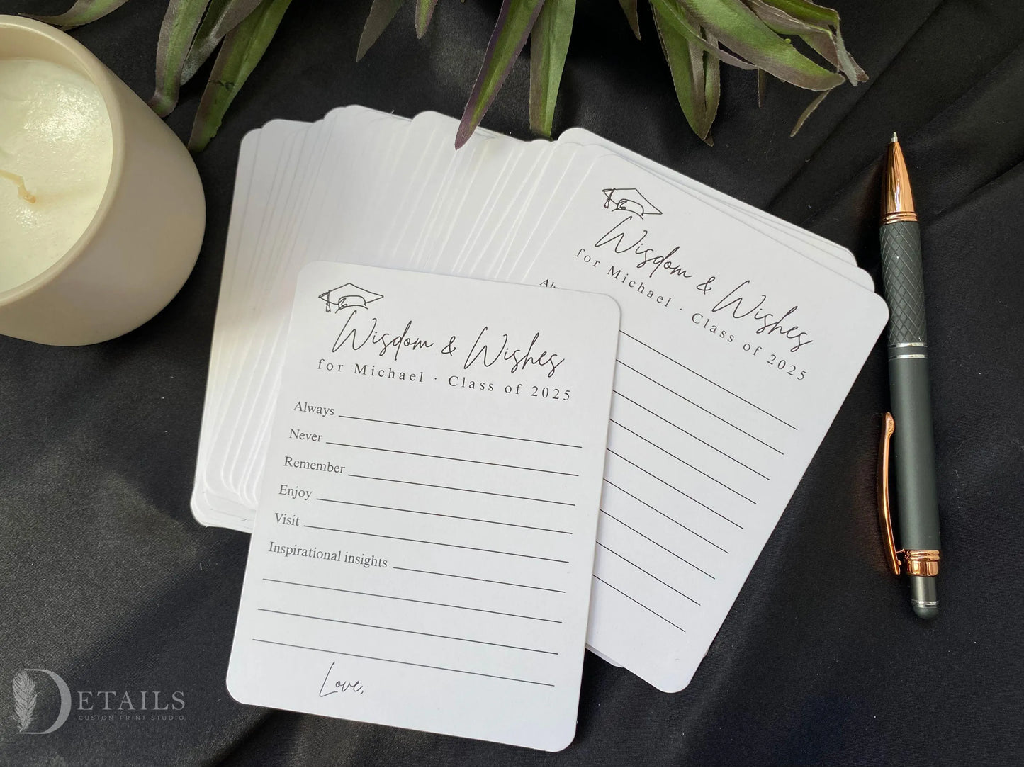 Graduation Party Words of Wisdom Cards- pack of 24