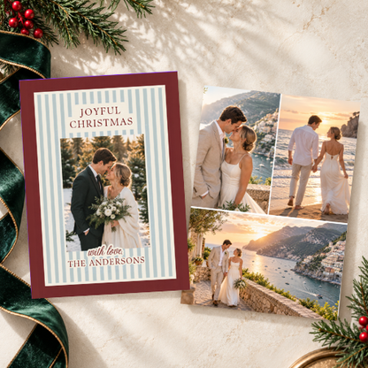 Subtle Stripe Christmas Greeting Cards