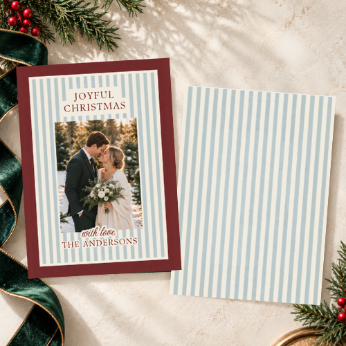 Subtle Stripe Christmas Greeting Cards