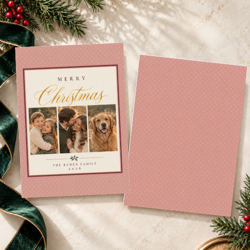 Blush & Polka Dots Christmas Cards