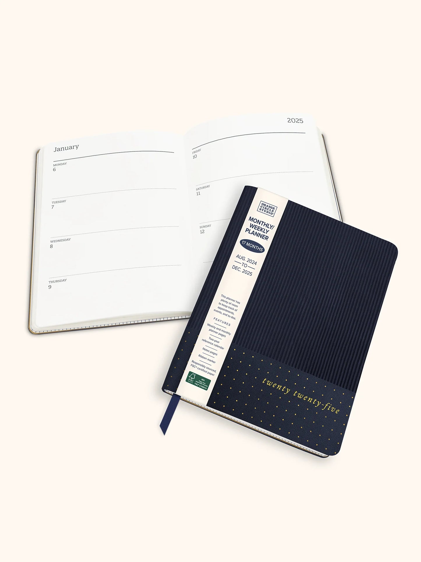 Monthly/Weekly Planner Midnight  Aug24-Dec 25- SALE
