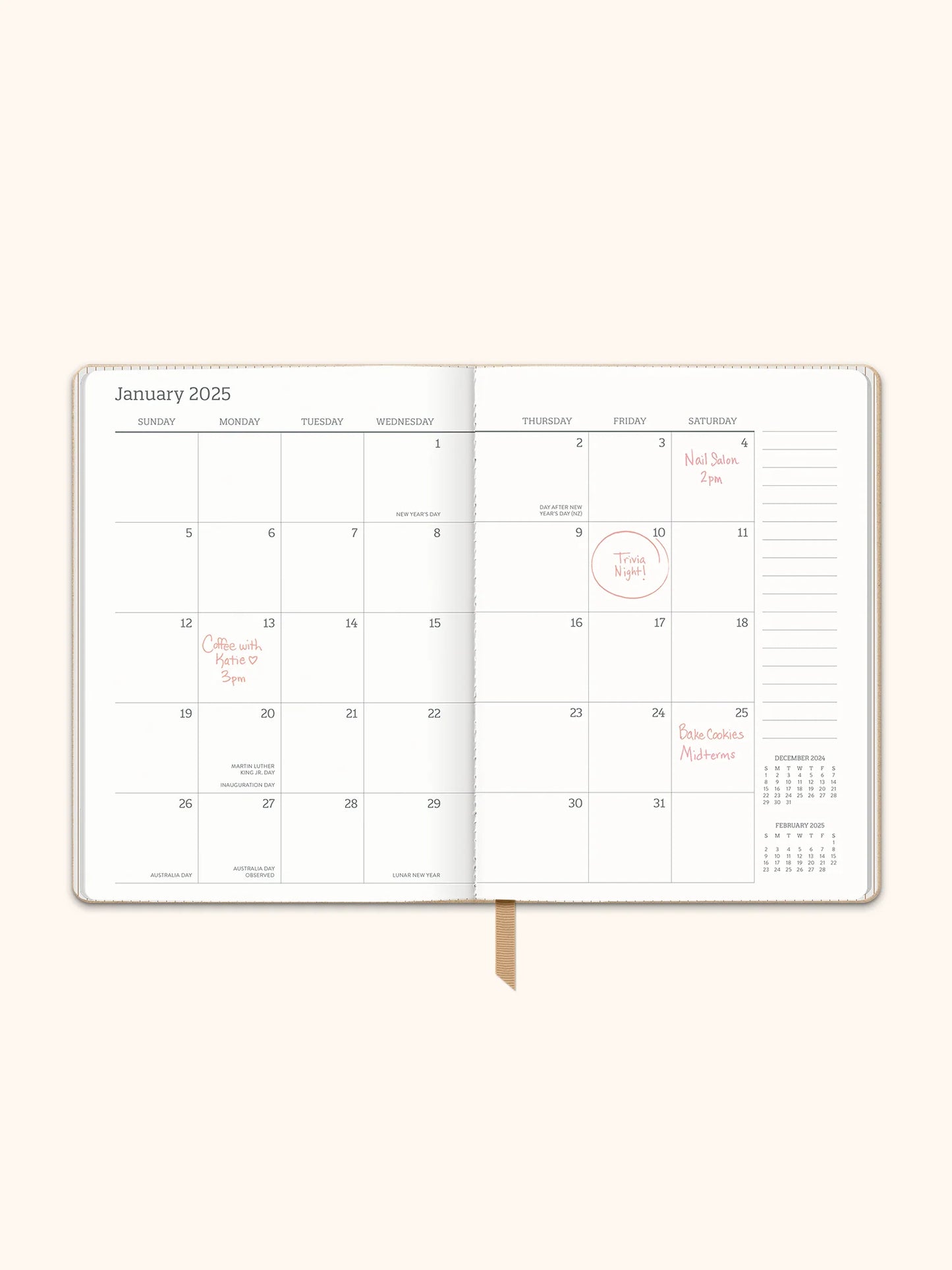 Monthly/Weekly Planner Midnight  Aug24-Dec 25- SALE