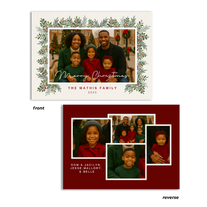 Rich Holly & Pine Greeting Cards