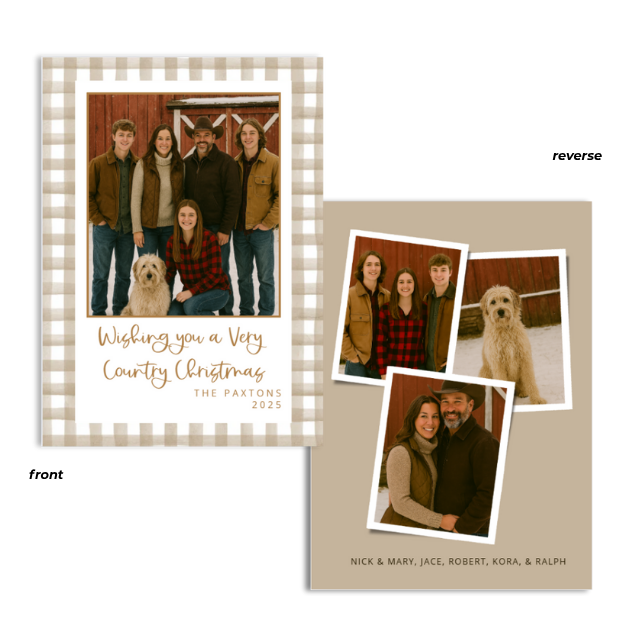 Country Christmas Wishes Greeting Cards