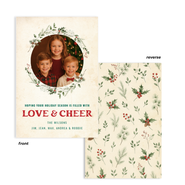 Vintage Holiday Cheer Greeting Cards