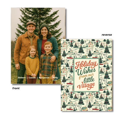 Retro Holiday Wishes Greeting Cards