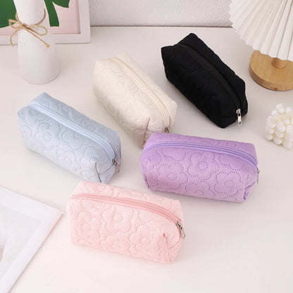Floral Stitched Cosmetic Bags - Lavender