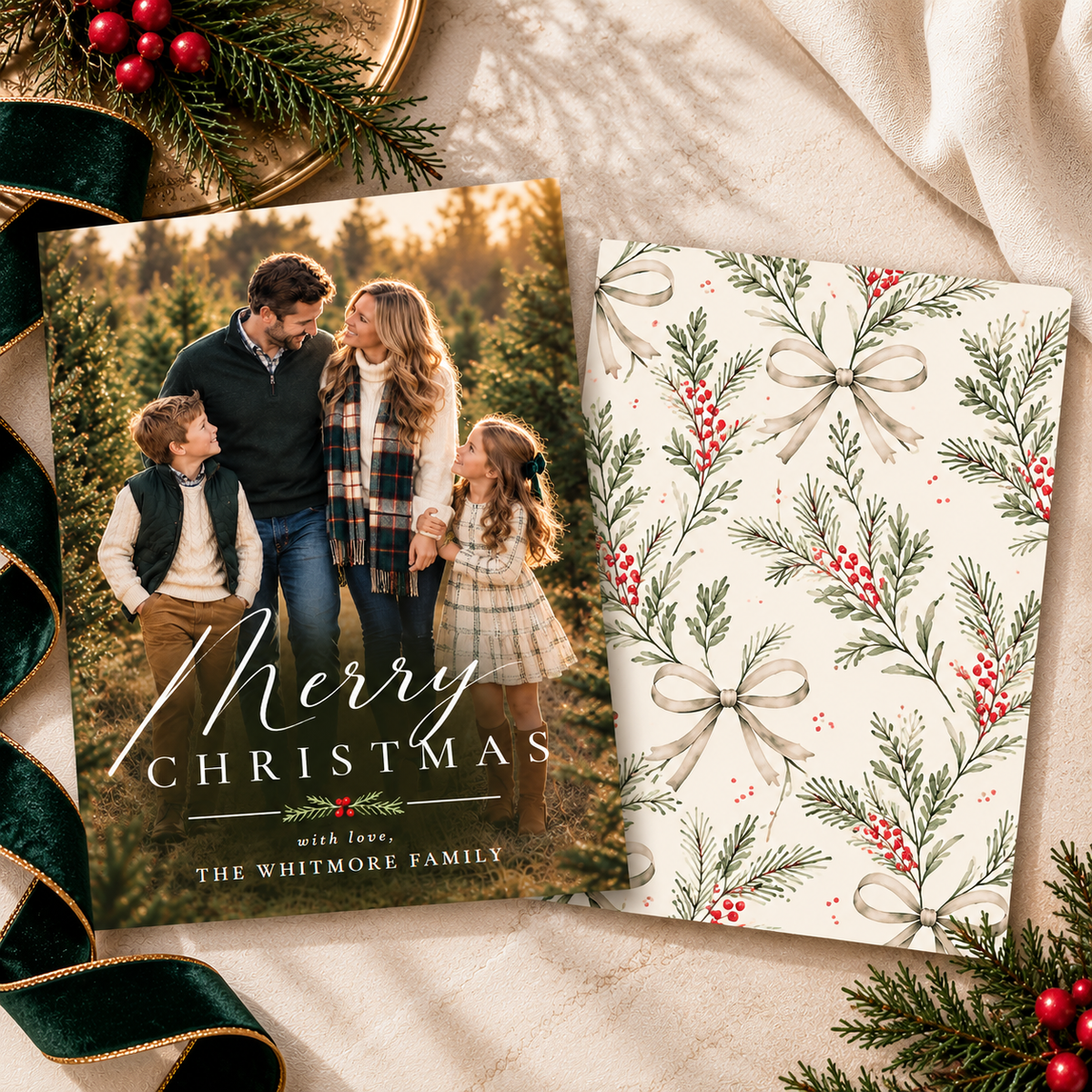 Family Portrait Christmas Greeting Cards