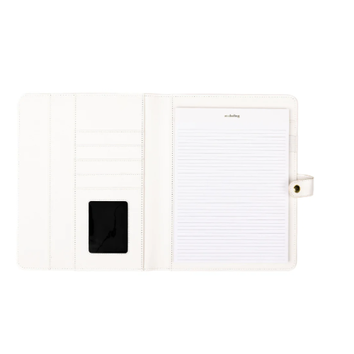 Gold Grid White Leather/Gold Foil Folio