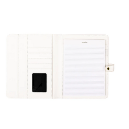 Gold Grid White Leather/Gold Foil Folio