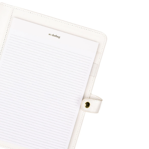 Gold Grid White Leather/Gold Foil Folio