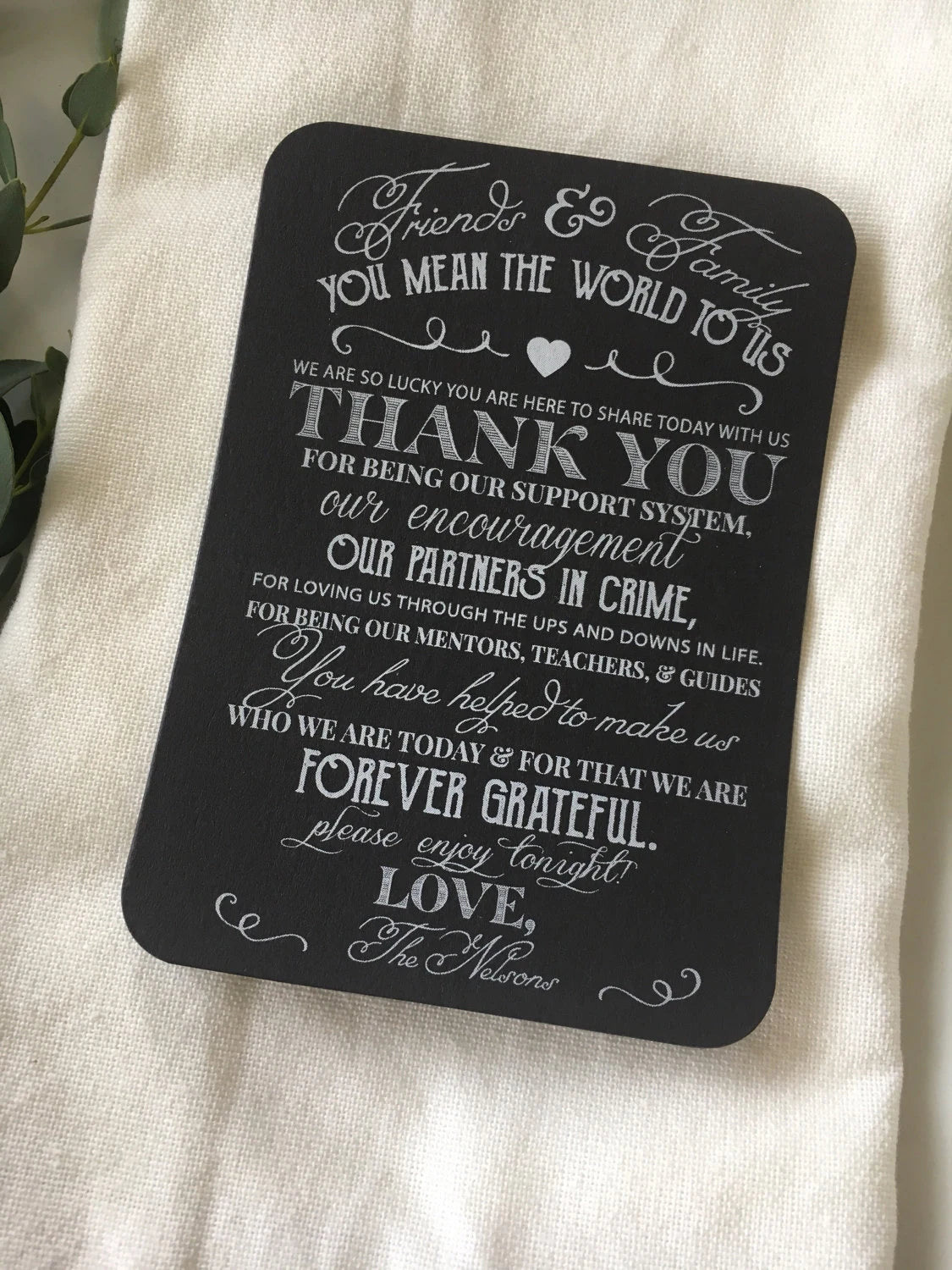 Reception Thank You Cards- Minimum Qty of 24