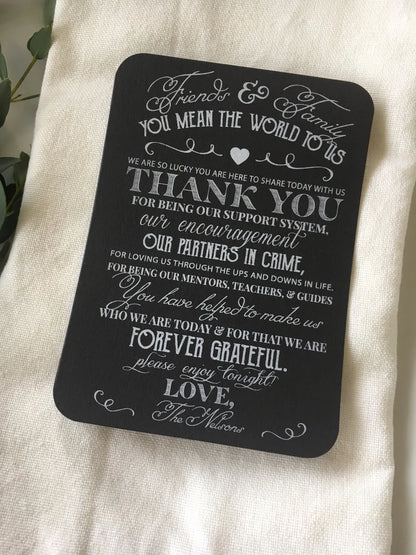 Reception Thank You Cards- Minimum Qty of 24