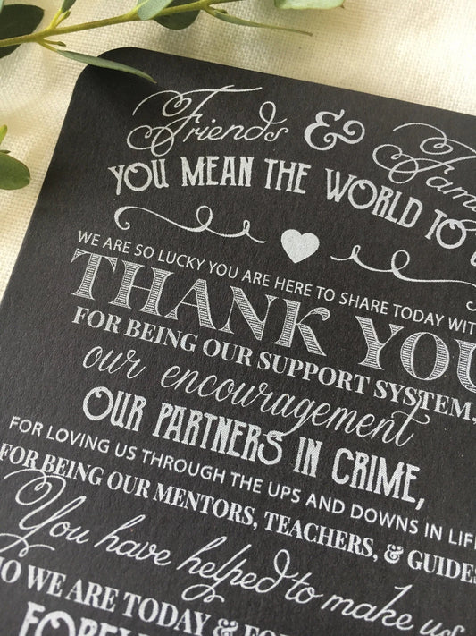 Reception Thank You Cards- Minimum Qty of 24