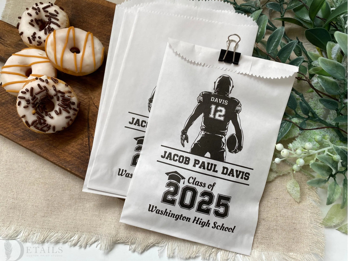 Graduation Party Goodie Bags, Personalized with Your Athletes Photo