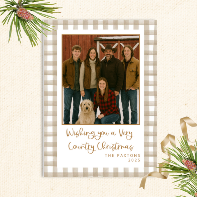 Country Christmas Wishes Greeting Cards