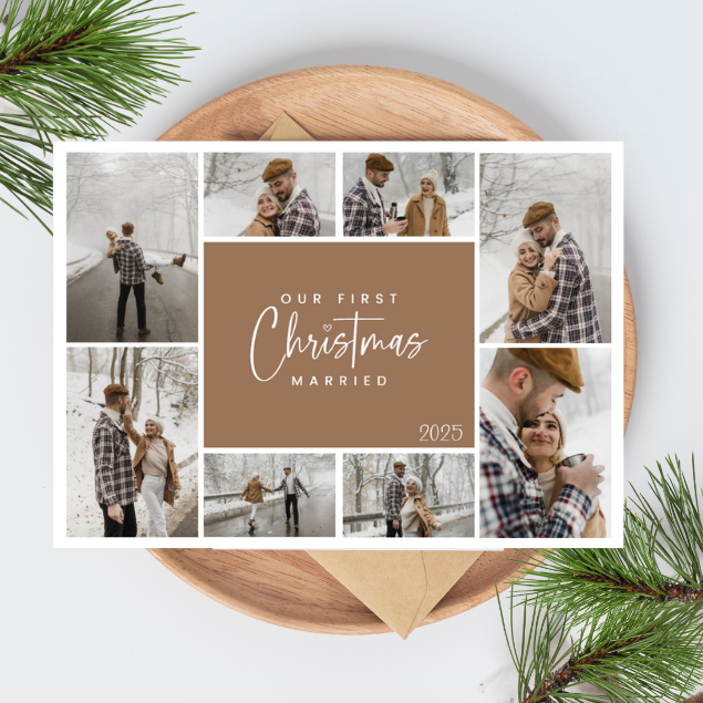 First Christmas Married Greeting Cards